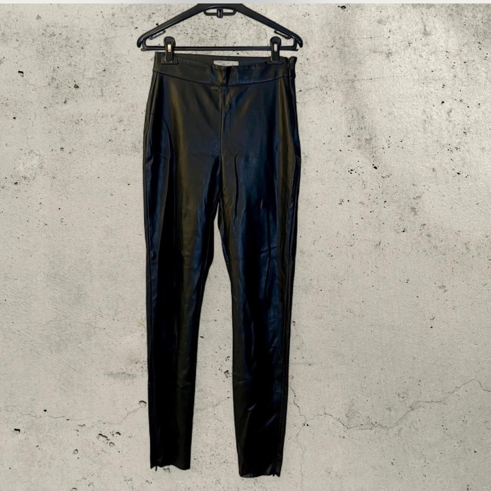 Meshki Black Faux Leather Skinny Pants